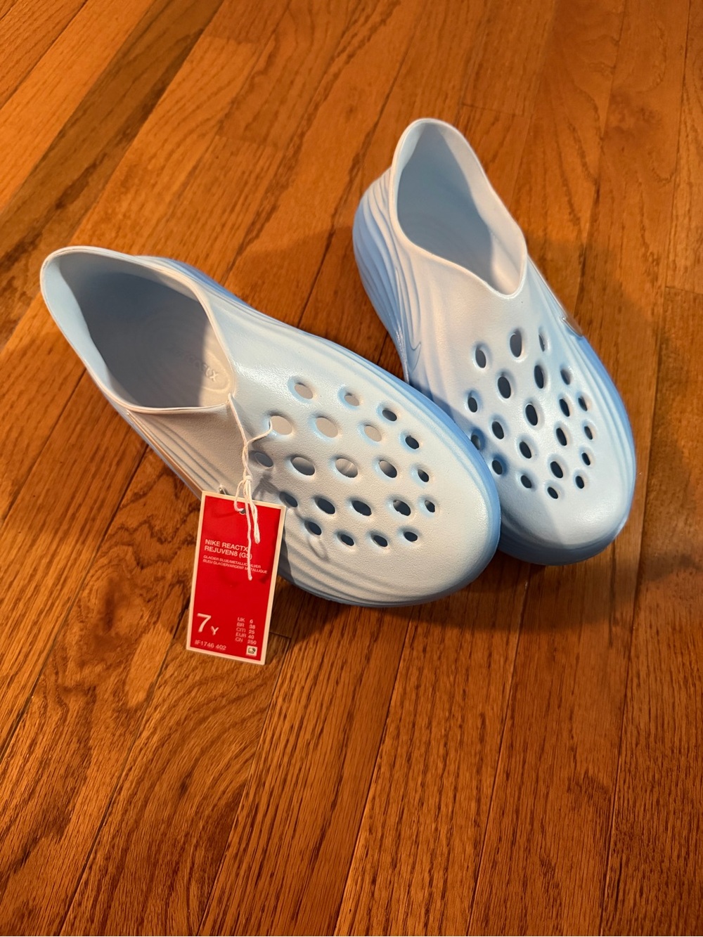 Nike Kids Pale Blue Slip-On Water Clogs